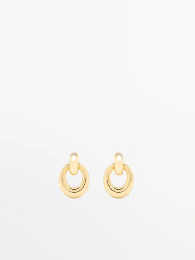 Massimo Dutti Double Link Earrings In Golden