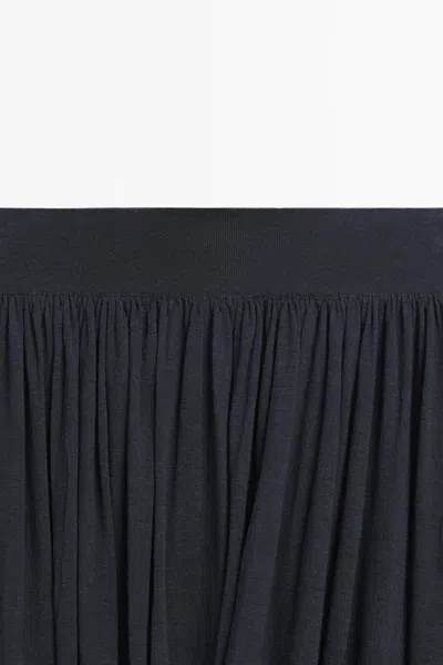 Massimo Dutti Draped Balloon Skirt In Blue