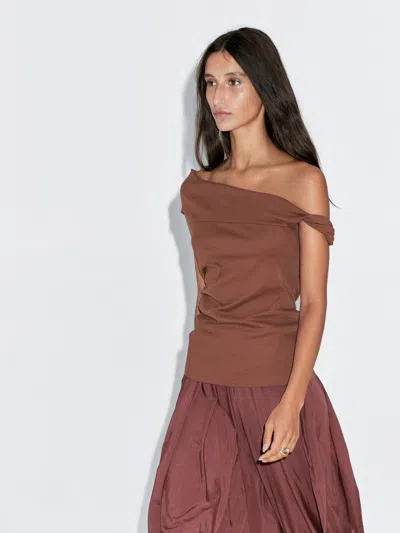 Massimo Dutti Draped Top With Knot Detail In Multi