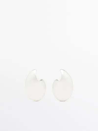 Massimo Dutti Droplet Detail Earrings In Silver