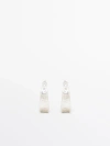 Massimo Dutti Earrings With Textured Detail In Silver