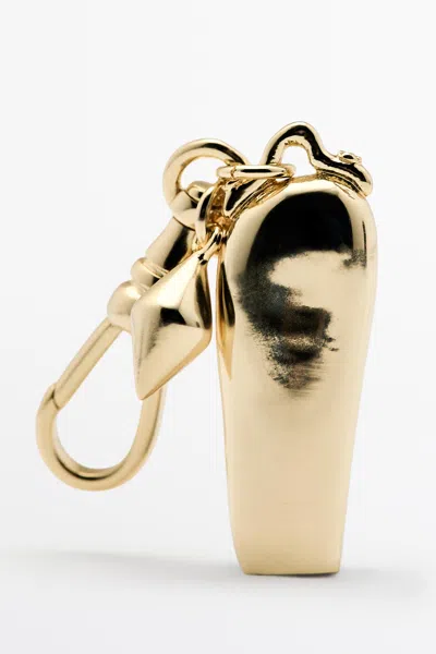 Massimo Dutti Elongated Charm Pendant In Gold