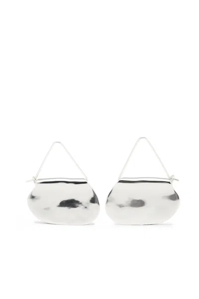 Massimo Dutti Aretes Tipo Sobre In Silver