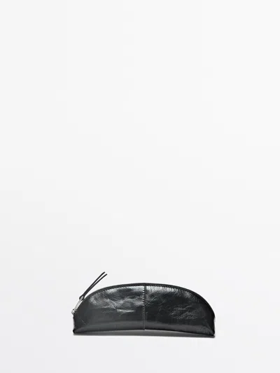 Massimo Dutti Estuche Piel Napa In Black