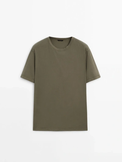 Massimo Dutti Faded Short Sleeve T-shirt In Green