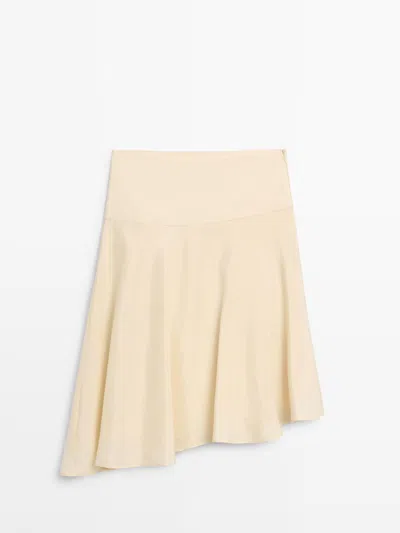 Massimo Dutti Falda Midi Fluida Asimétrica In Yellow