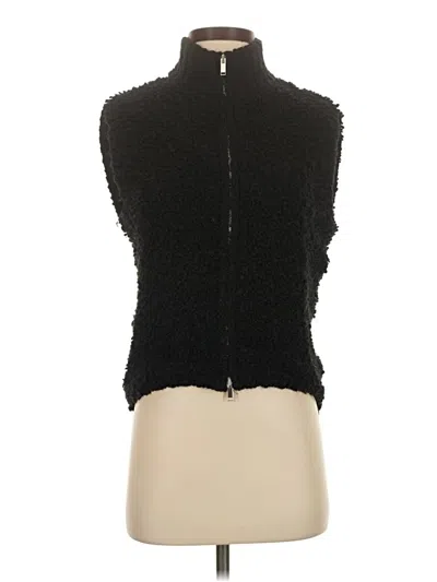 Pre-owned Massimo Dutti Faux Fur Vest In Black