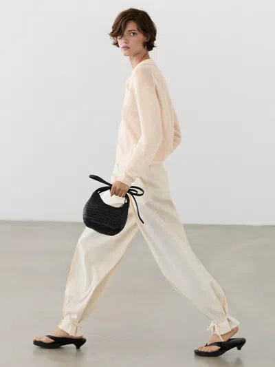 Massimo Dutti Feiner Leinenpullover Mit Polo In Neutral