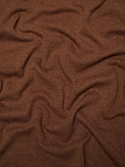 Massimo Dutti Fine Wool Blend Scarf In Brown