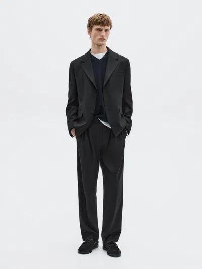 Massimo Dutti Flannel Suit Blazer In Multi