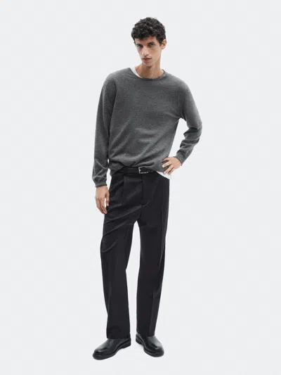 Massimo Dutti Flannel Trousers With Darts In Black