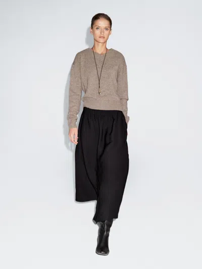 Massimo Dutti Flared Midi Skirt With Elasticated Waistband In Multi