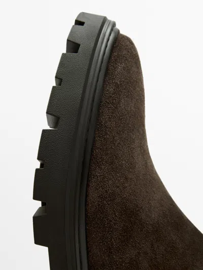 Massimo Dutti Flat Chelsea Boots With Track Sole In Multi