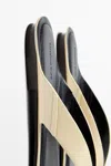 Massimo Dutti Flat Leather Sandals In Neutral