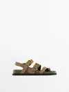 MASSIMO DUTTI FLAT SANDALS WITH BUCKLES