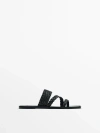 MASSIMO DUTTI FLAT SLIDER SANDALS WITH WOVEN STRAPS