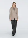 Massimo Dutti Flecked 100% Wool Blazer In Neutral