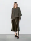 Massimo Dutti Flecked Knit Cape In Green