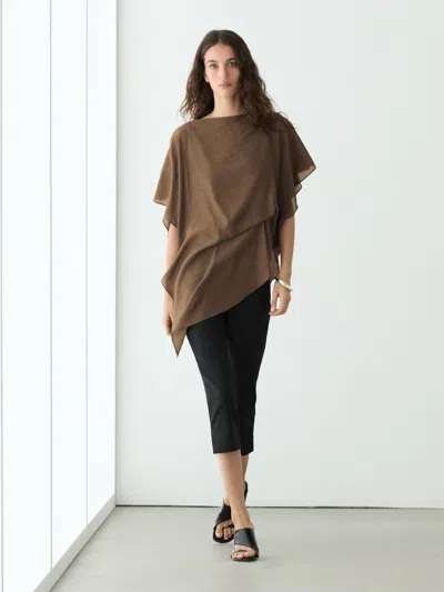 Massimo Dutti Asymmetric Cape In Brown