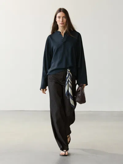 Massimo Dutti Fliessende Cape In Blue