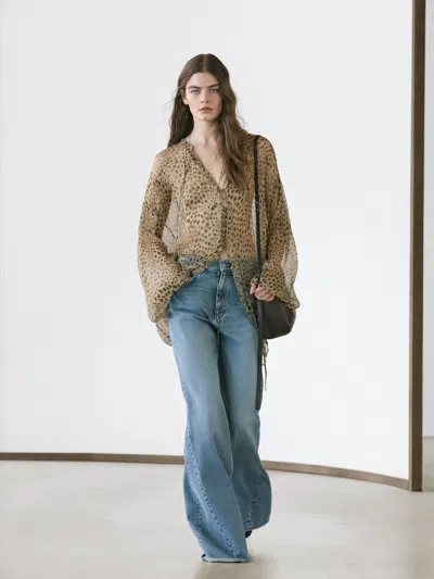 Massimo Dutti Floaty Animal Print Blouse