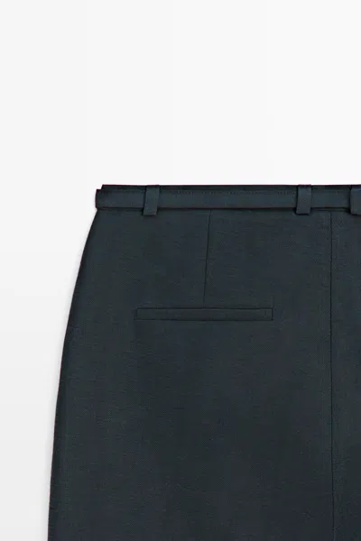 Massimo Dutti Flowing Cotton In Black