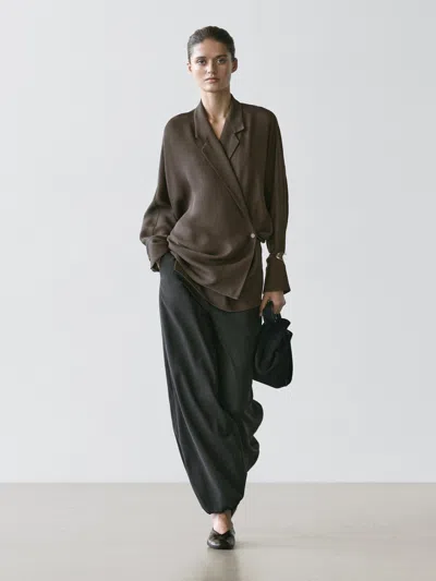 Massimo Dutti Flowing Double In Green