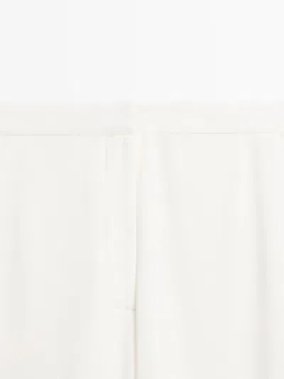 Massimo Dutti Flowing Dress Pants In White