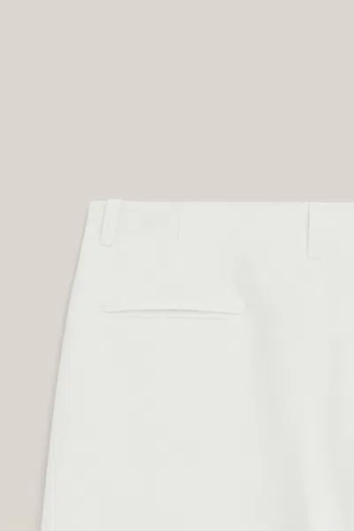 Massimo Dutti Flowing Linen Blend Trousers With Darts In White