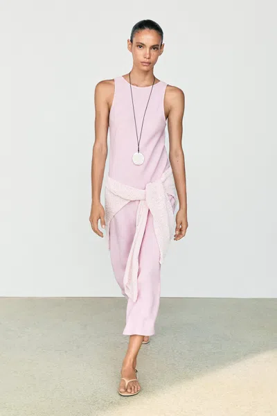 Massimo Dutti Flowing Linen In Pink