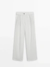 MASSIMO DUTTI FLOWING LYOCELL TROUSERS WITH DARTS