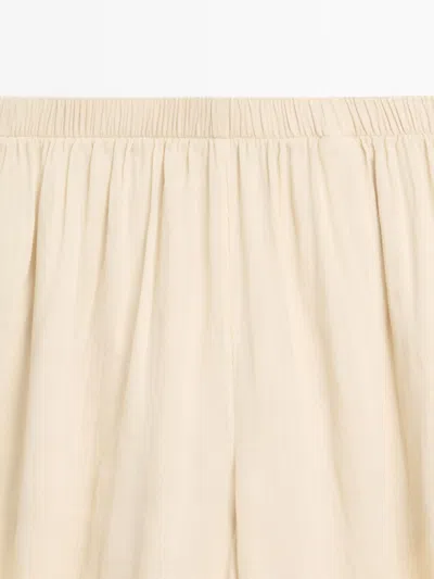 Massimo Dutti Flowing Ramie Sarouel Pants In Pink