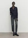 Massimo Dutti Fliessendes Hemd In Tiefblau