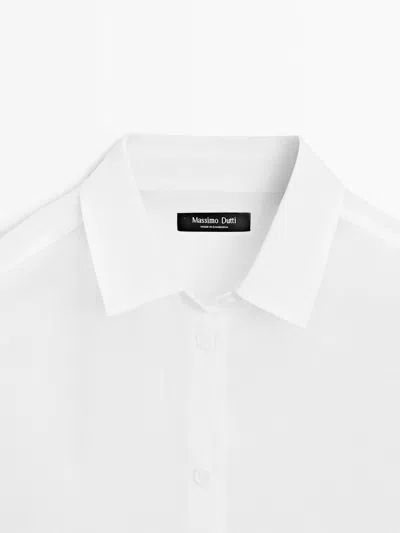 Massimo Dutti Flowing Shirt With Shirt Collar In White
