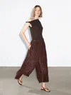 Massimo Dutti Flowing Technical Fabric Skirt In Brown