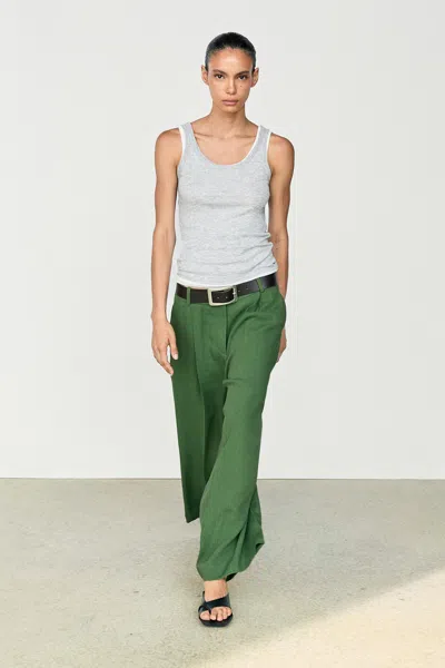 Massimo Dutti Flowing Total Look Pants In Bluish Green