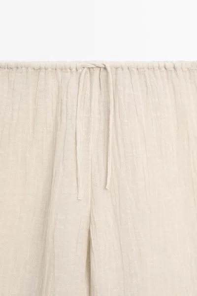 Massimo Dutti Flowing Waffle In Neutral