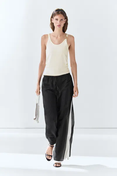 Massimo Dutti Flowing Wide In Black