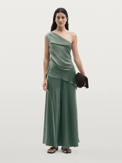 Massimo Dutti Flowing Wide In Green