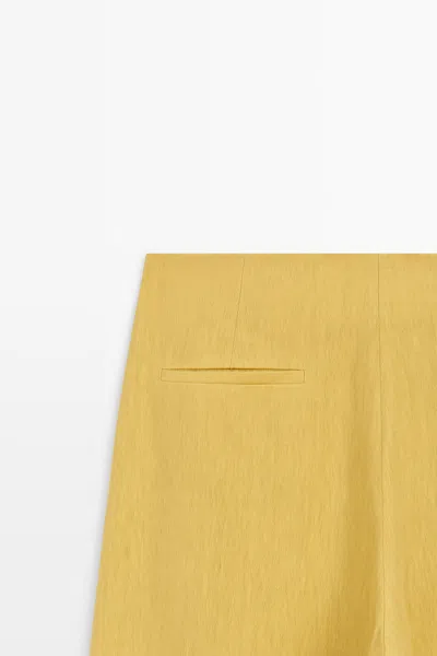 Massimo Dutti Flowing Wide In Yellow