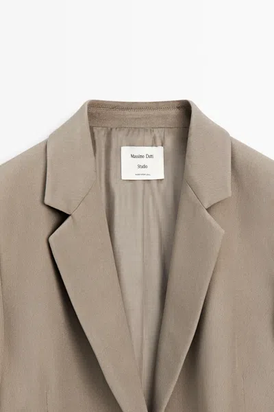 Massimo Dutti Fluid Blazer In Gray