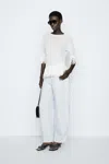 Massimo Dutti Pull En Maille À Franges In Blanc
