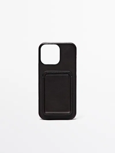 Massimo Dutti Funda De Iphone Pro Max Piel Napa In Brown