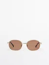 Massimo Dutti Gafas De Sol Metálicas In Pattern