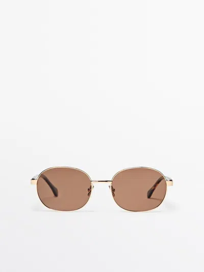Massimo Dutti Gafas De Sol Metálicas In Pattern