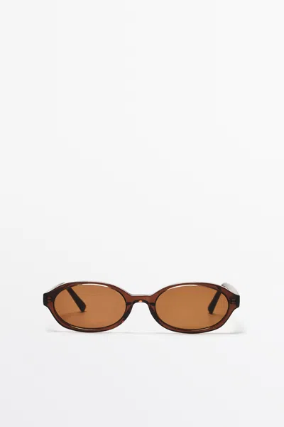 Massimo Dutti Gafas De Sol Redondas In Brown