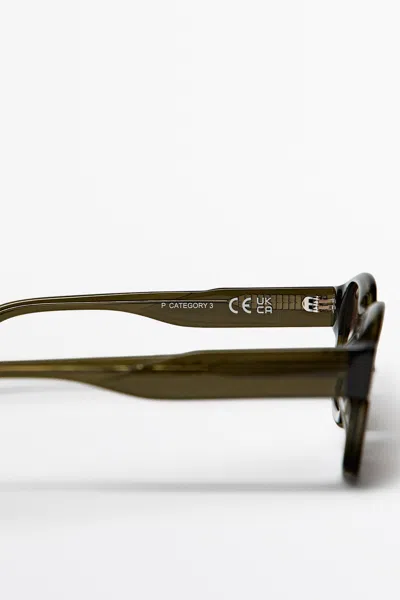 Massimo Dutti Geometric Sunglasses In Brown