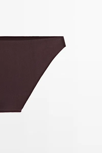 Massimo Dutti Glittery Bikini Bottoms In Brown