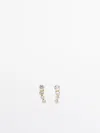 Massimo Dutti Shiny Climbing Earrings In Golden
