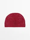 Massimo Dutti Gorro Crochet Mezcla Algodón In Red